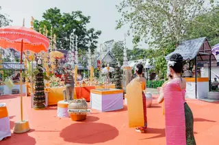 บรรยากาศเจ้าภาพเข้าร่วมพิธีบวงสรวง